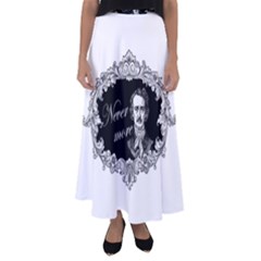 Edgar Allan Poe  - Never More Flared Maxi Skirt by Valentinaart