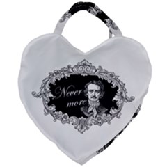 Edgar Allan Poe  - Never More Giant Heart Shaped Tote by Valentinaart