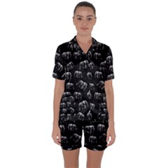 Elephant Pattern Satin Short Sleeve Pyjamas Set