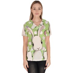 Easter Bunny  Scrub Top by Valentinaart