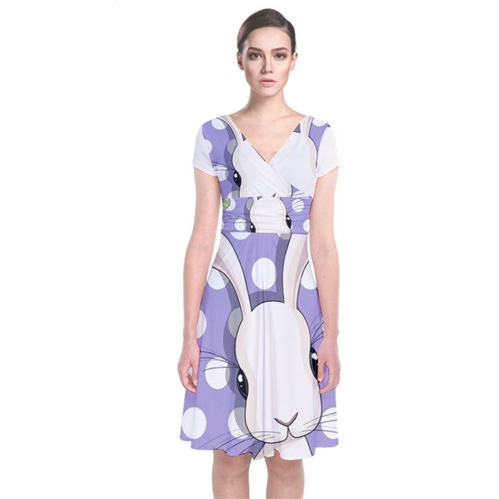 Easter bunny  Short Sleeve Front Wrap Dress