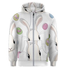 Easter Bunny  Men s Zipper Hoodie by Valentinaart