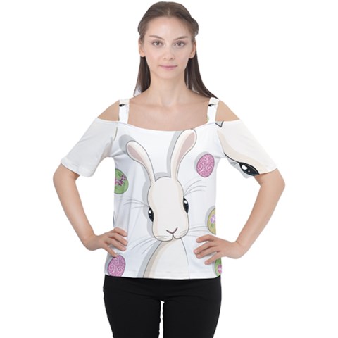 Easter Bunny  Cutout Shoulder Tee by Valentinaart