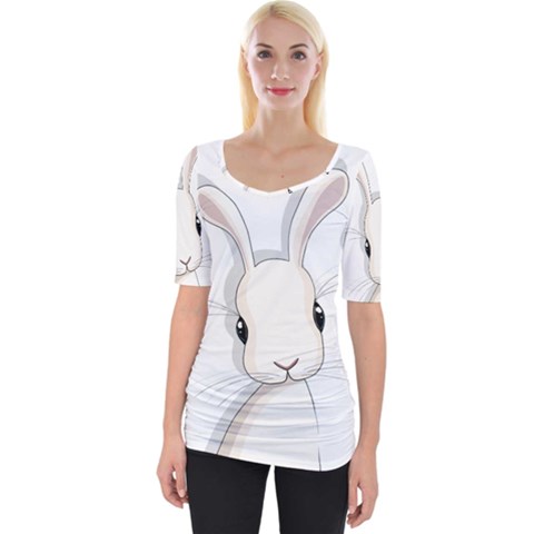 Easter Bunny  Wide Neckline Tee by Valentinaart