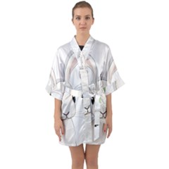 Easter Bunny  Quarter Sleeve Kimono Robe by Valentinaart