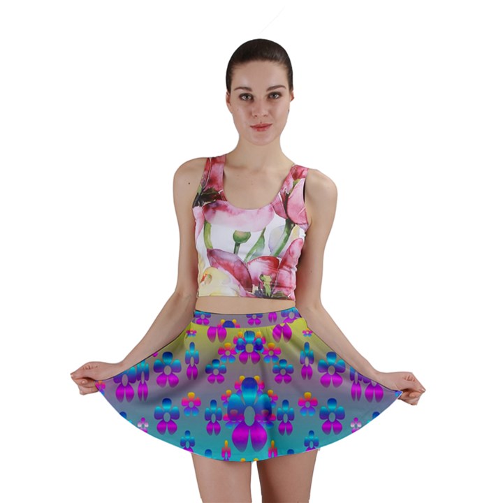 Flowers In The Most Beautiful Sunshine Mini Skirt