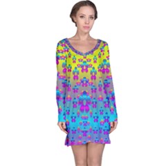 Flowers In The Most Beautiful Sunshine Long Sleeve Nightdress by pepitasart