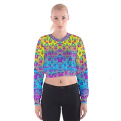 Flowers In The Most Beautiful Sunshine Cropped Sweatshirt by pepitasart