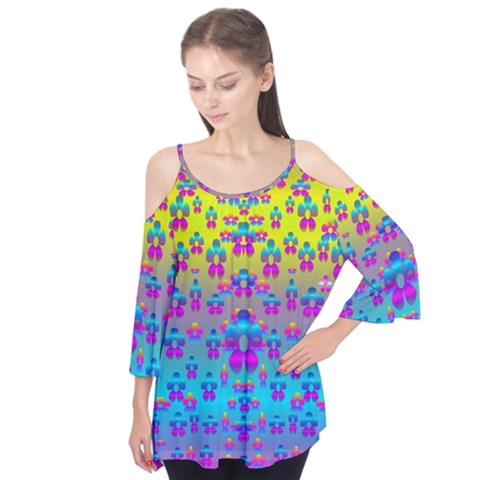 Flowers In The Most Beautiful Sunshine Flutter Tees by pepitasart