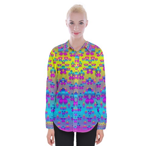 Flowers In The Most Beautiful Sunshine Womens Long Sleeve Shirt by pepitasart