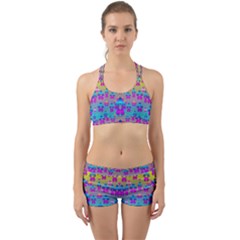 Flowers In The Most Beautiful Sunshine Back Web Sports Bra Set by pepitasart