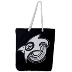 Bird Full Print Rope Handle Tote (large) by ValentinaDesign