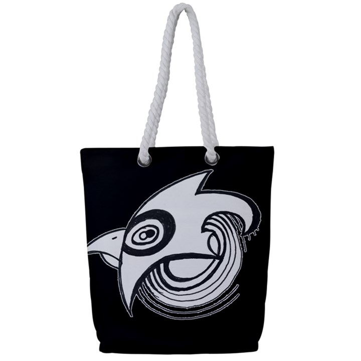 Bird Full Print Rope Handle Tote (Small)