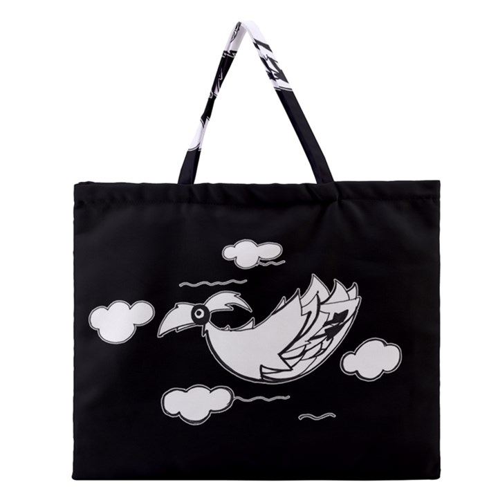 Bird Zipper Large Tote Bag