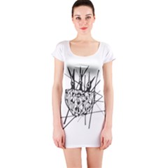 Bird Short Sleeve Bodycon Dress by ValentinaDesign