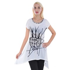 Bird Short Sleeve Side Drop Tunic by ValentinaDesign