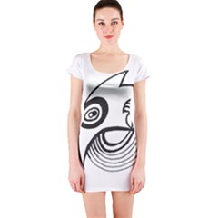 Bird Short Sleeve Bodycon Dress by ValentinaDesign