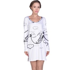 Bird Long Sleeve Nightdress by ValentinaDesign