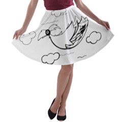 Bird A-line Skater Skirt by ValentinaDesign