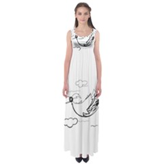 Bird Empire Waist Maxi Dress by ValentinaDesign