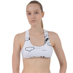 Bird Criss Cross Racerback Sports Bra by ValentinaDesign