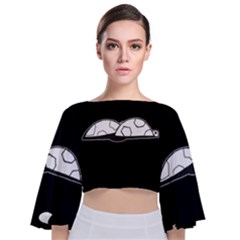 Turtle Tie Back Butterfly Sleeve Chiffon Top