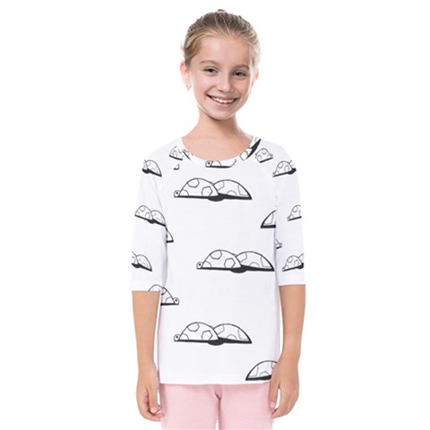 Turtle Kids  Quarter Sleeve Raglan Tee by ValentinaDesign