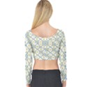 Vivid Check Geometric Pattern Long Sleeve Crop Top View2