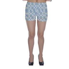 Vivid Check Geometric Pattern Skinny Shorts