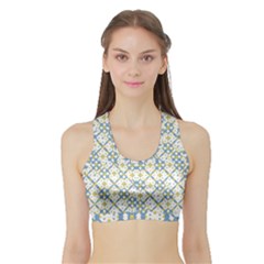 Vivid Check Geometric Pattern Sports Bra With Border by dflcprints