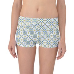 Vivid Check Geometric Pattern Reversible Boyleg Bikini Bottoms by dflcprints