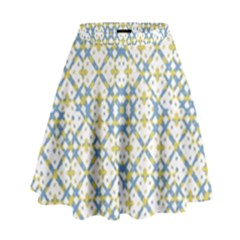 Vivid Check Geometric Pattern High Waist Skirt by dflcprints