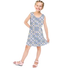 Vivid Check Geometric Pattern Kids  Tunic Dress by dflcprints