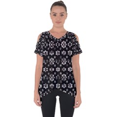 Dark Luxury Baroque Pattern Cut Out Side Drop Tee by dflcprints