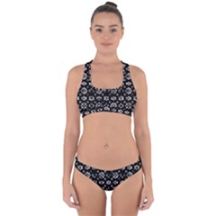 Dark Luxury Baroque Pattern Cross Back Hipster Bikini Set by dflcprints