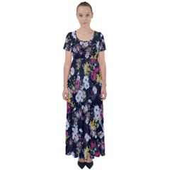 Floral High Waist Short Sleeve Maxi Dress by CasaDiModa