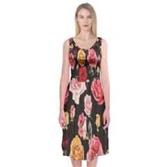 Blossoms Midi Sleeveless Dress