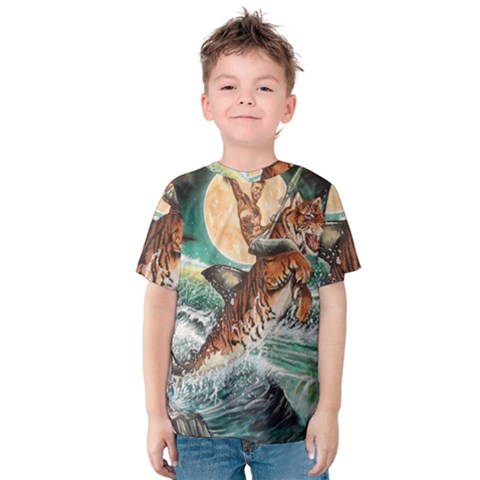 Tiger Shark Kids  Cotton Tee by redmaidenart