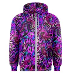 Purple Tie Dye Madness  Men s Zipper Hoodie by KirstenStar