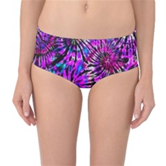 Purple Tie Dye Madness  Mid-waist Bikini Bottoms by KirstenStar