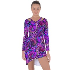 Purple Tie Dye Madness  Asymmetric Cut-out Shift Dress by KirstenStar