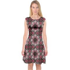 Oriental Ornate Pattern Capsleeve Midi Dress by dflcprints