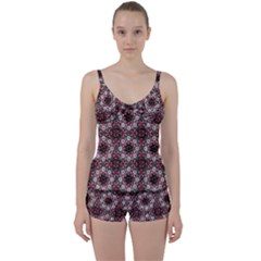 Oriental Ornate Pattern Tie Front Two Piece Tankini by dflcprints