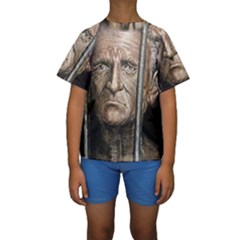 Old Man Imprisoned Kids  Short Sleeve Swimwear