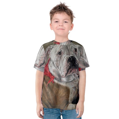 Dog Portrait Kids  Cotton Tee by redmaidenart