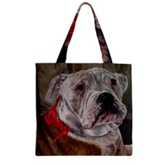 Dog Portrait Zipper Grocery Tote Bag by redmaidenart