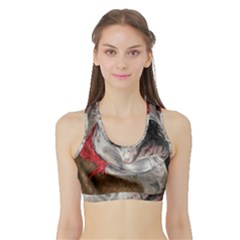 Dog Portrait Sports Bra With Border