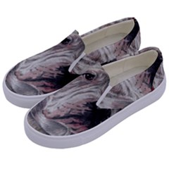 Dog Portrait Kids  Canvas Slip Ons by redmaidenart