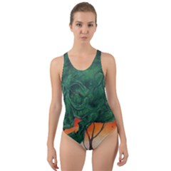 Skull Hedge Cut-out Back One Piece Swimsuit