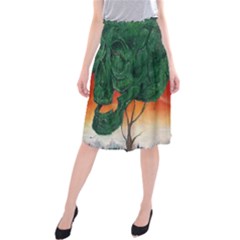 Skull Hedge Midi Beach Skirt by redmaidenart